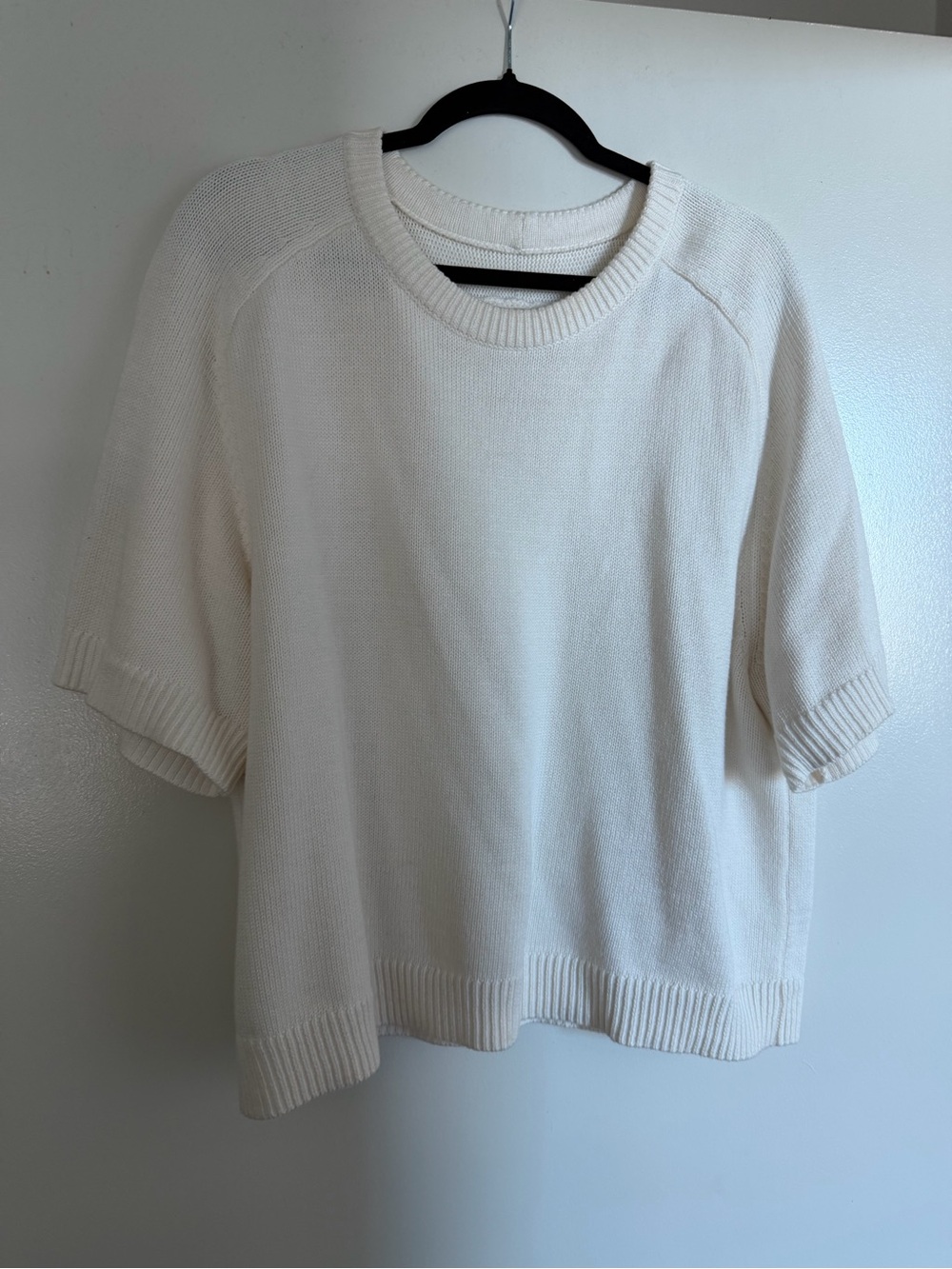 Abercrombie & Fitch Cream Short-Sleeve Knit Sweater